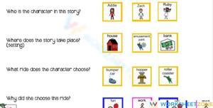 Printable Addie at the Amusement Park Level 1 ELA Worksheet