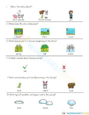 Printable The Thing About Spring Worksheet | Grade 1 ELA