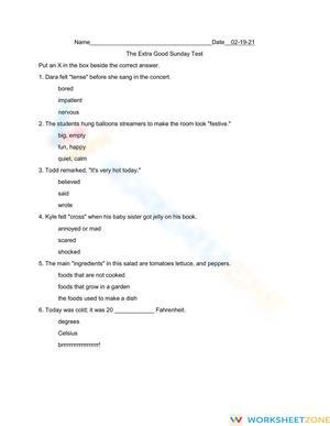 Reading Test: The Extra Good Sunday | Essential Grade 3