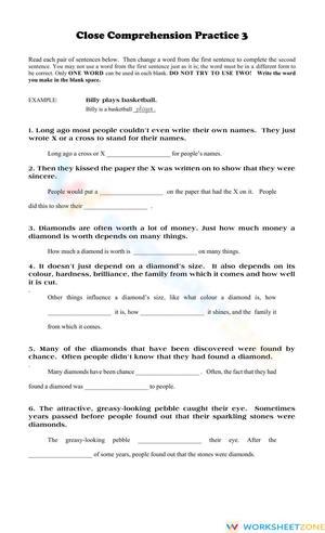 Close Comprehension Practice 3