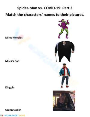 Grade 6-9 Character Matching — Printable No-Prep Worksheet