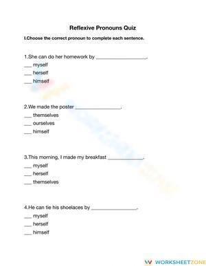 Reflexive Pronouns Quiz