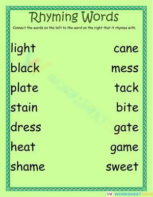 Rhyming words 6