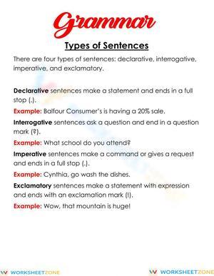 4 types of sentences