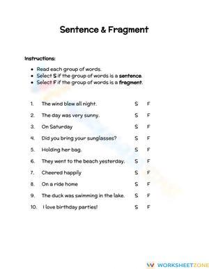 Grade 5 Sentence & Fragment — Essential Grammar Practice