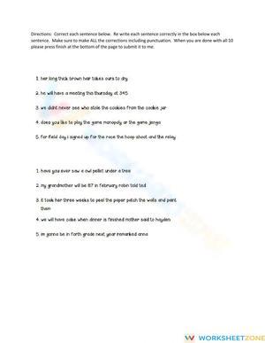 Grade 4 Grammar & Punctuation — Printable No-Prep Worksheet