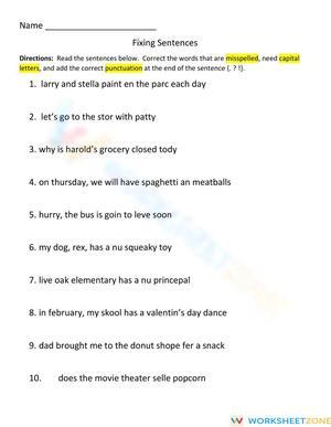 FIXING SENTENCES (Part 1)