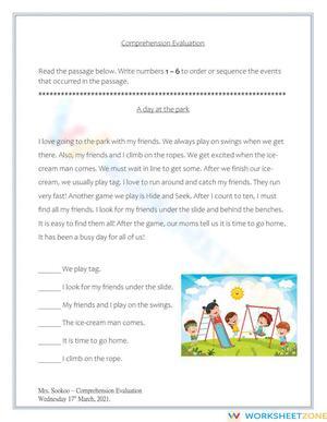 Comprehension Evaluation Term 2