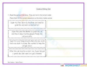 Creative Writing End of Term Test