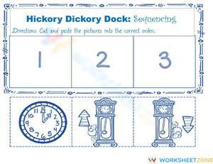 Printable Sequencing Worksheet: Hickory Dickory Dock