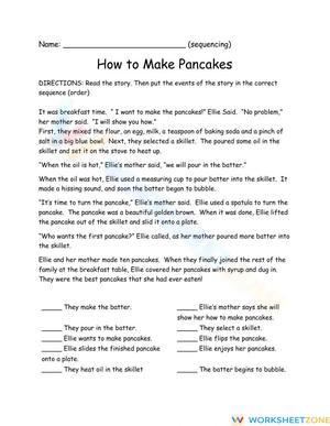 ELA2-Tuesday (Sequencing-How to Make Pancakes)