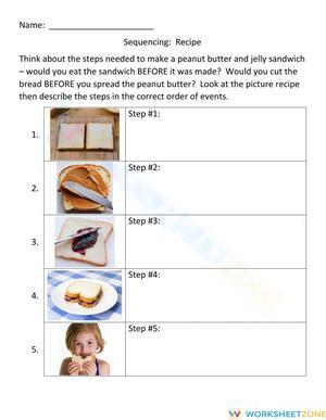 SEQUENCING:  Recipe
