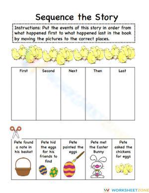 Printable Pete the Cat Sequence Worksheet | Grade 1