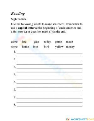 Reading: Sight Words