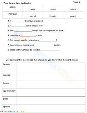 Grade 7 Vocabulary — Printable No-Prep Worksheet