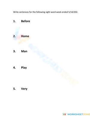 Grade 1 Sight Words — Printable No-Prep Worksheet