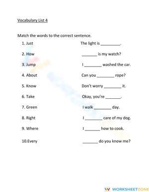Grade 1 Sight Words — Printable No-Prep Worksheet