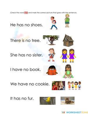 Grade 2 Sight Word "No" — Printable No-Prep Worksheet