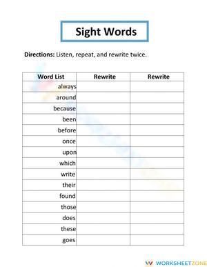 Sight Words