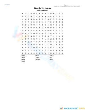 Grade 1 Sight Words — Printable No-Prep Worksheet