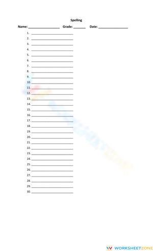 Grade 5 Spelling Test — Printable No-Prep Worksheet