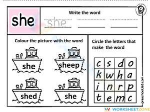 Sight word she
