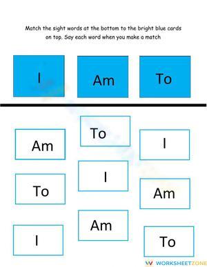 Grade K Sight Words — Printable No-Prep Worksheet
