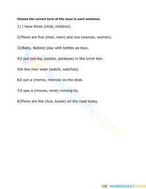 Singular and Plural Nouns