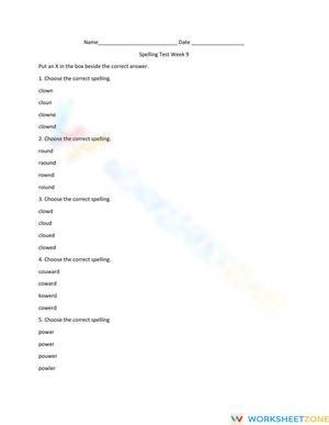 Grade 3 Spelling: OU/OW — Printable No-Prep Worksheet