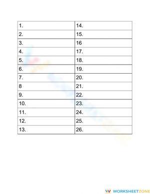 Spelling test blank