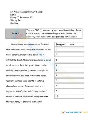 Printable Spelling & Vocabulary Worksheet | Grade 5 ELA