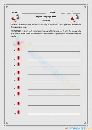 Listening Exercise - Dictation