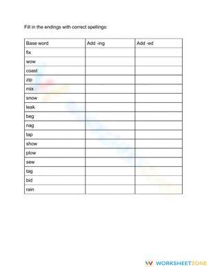 Inflected endings practice 3