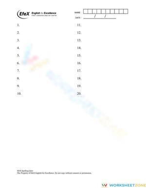 Grade 3 Spelling — Printable No-Prep Worksheet