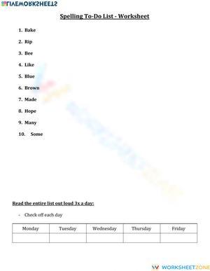 Printable Spelling & Vocabulary Worksheet | Grade 3 ELA