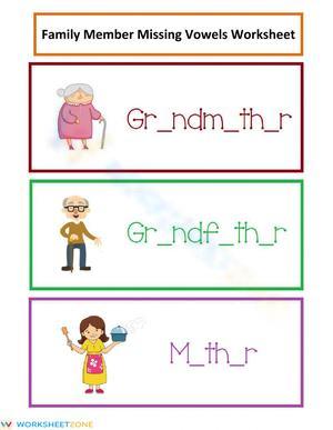 Printable Missing Vowels Worksheet | Grade 1 ELA
