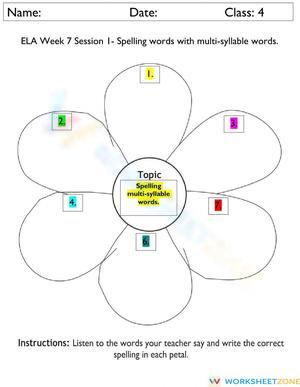 Essential Grade 4 Multi-Syllable Spelling Worksheet