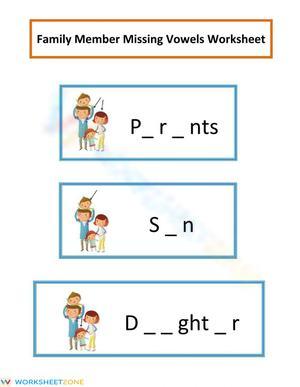 Printable Family Vocabulary Worksheet | Grade 1 ELA