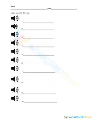 Grade 1 Spelling Worksheet — Printable No-Prep Practice