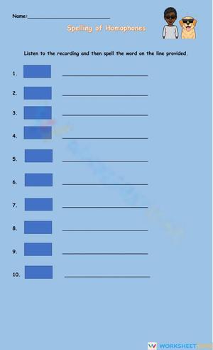 Spelling Homophones
