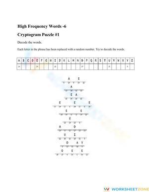 Grade 4 High Frequency Words — Printable No-Prep Worksheet
