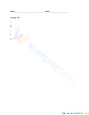Printable Grade 1-3 Spelling Test | 5-Word Assessment