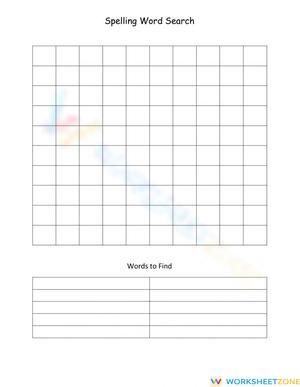 Essential Spelling Word Search Template | Grade 2-4