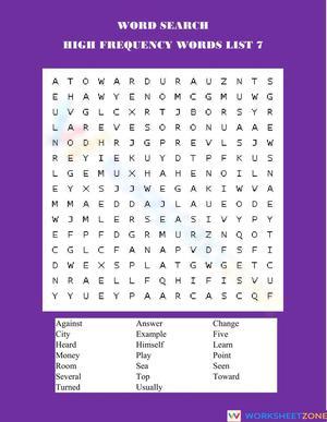 Grade 2-4 High Frequency Words — Printable No-Prep Worksheet