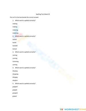 Printable Two Bad Ants Spelling Test | Grade 3-4 ELA