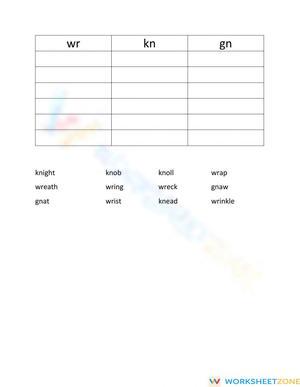 Essential Silent Letters Spelling Sort | Grade 2-3 ELA