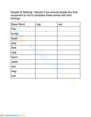 Inflected endings practice 2