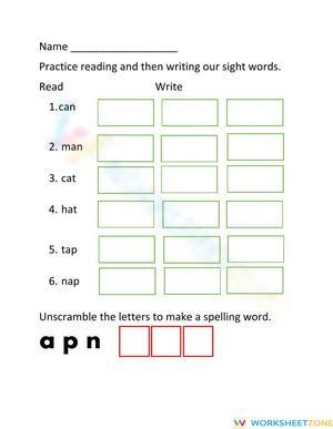 Essential Short a Spelling Worksheet | Grade 1 ELA Printable