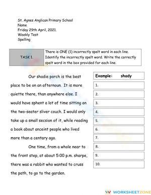 Essential High Frequency Words Spelling Worksheet | Grade 4