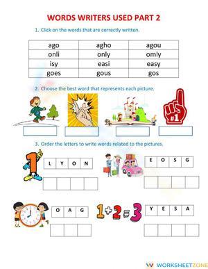 Words used by writers